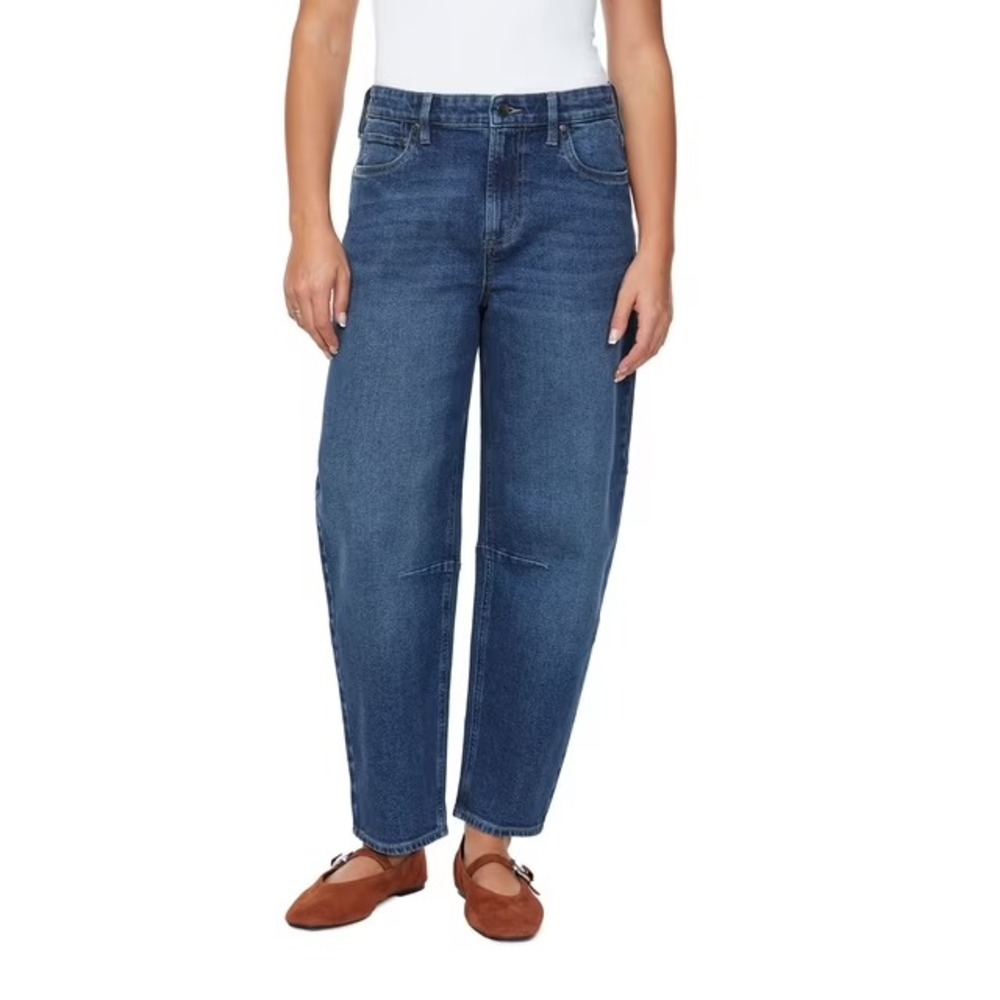 Buffalo Jeans Womens Barrel Leg Jean Medium Wash Blue High Rise Size 6 NEW